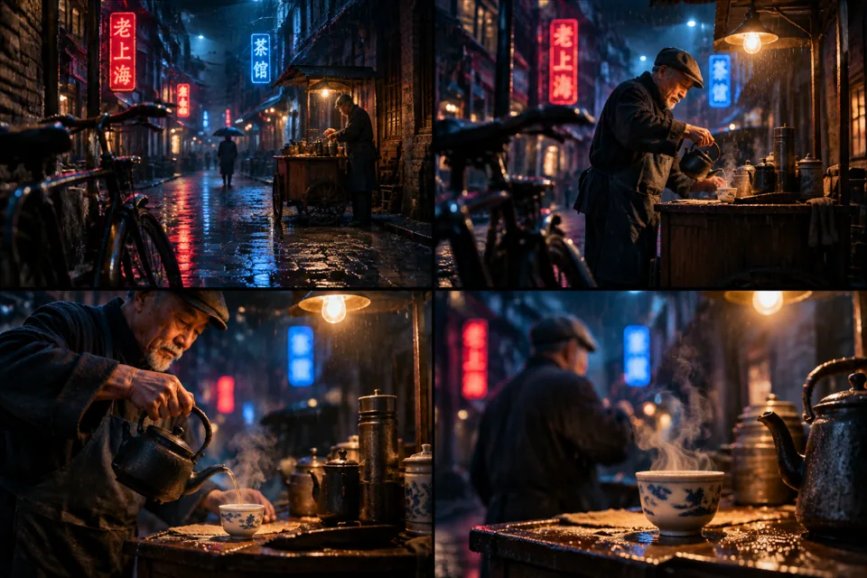 Storyboard preview for CogVideoX 上海雨夜小巷